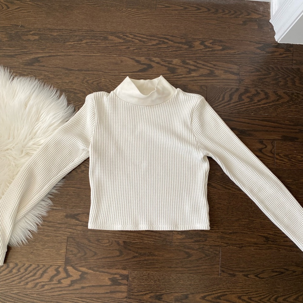 Aerie Cream Cowl Neck Sweater
